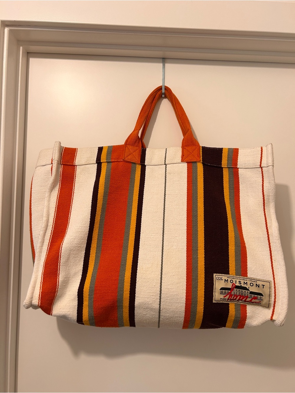 Moismont Striped Canvas Tote Bag